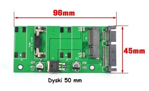 Adapter SSD 2,5'' mini PCIe mSATA do SATA 22pin na Arena.pl