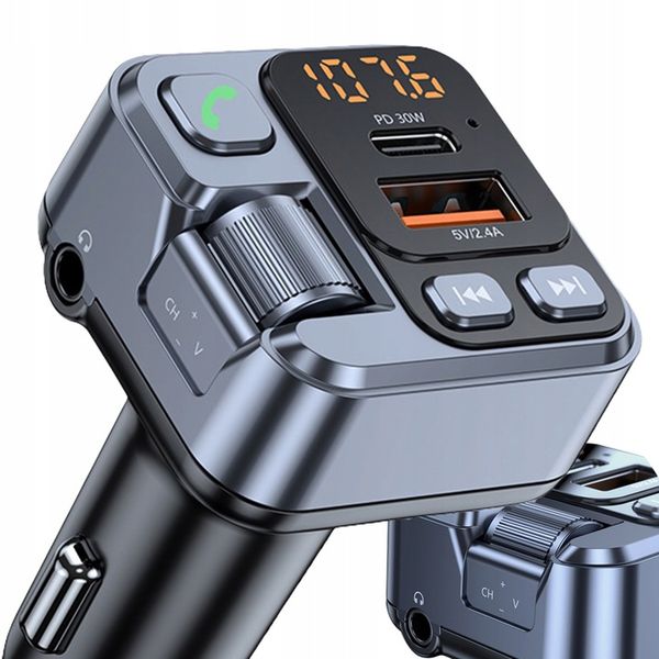 TRANSMITER BLUETOOTH SAMOCHODOWY AUDIO FM MP3 BT SZYBKA ŁADOWARKA USB zdjęcie 1