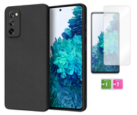 Etui matowe do SAMSUNG GALAXY S20 FE 5G czarny case obudowa + szkło 9H