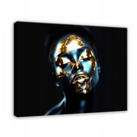 OBRAZ KOBIETA TWARZ ABSTRAKCJA ZŁOTY NOWOCZESNY NA PŁÓTNIE ŚCIANĘ 60x40