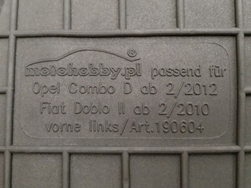 DYWANIKI GUMOWE STOPERY do Opel Combo D _2011-2018 zdjęcie 2