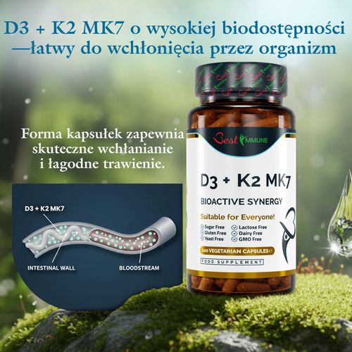 Witamina D3 2000IU K2 MK7 100mcg Max wsparcie systemu immunologicznego na Arena.pl