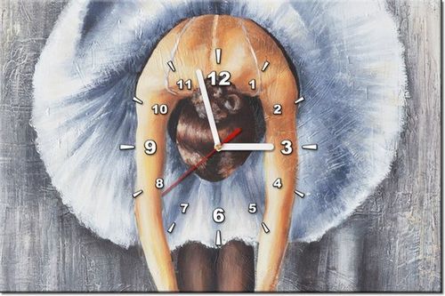 60CM 40CM ZEGAR OBRAZ BŁĘKITNA BALETNICA DRUK PŁÓTNO RAMA na Arena.pl