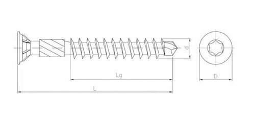 WKRĘT KONFIRMAT do płyty meblowej drewna 4x50 TORX 200 szt +GRATIS BIT na Arena.pl