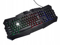 Podświetlana Klawiatura Gamingowa Usb Ergonomiczna Wodoodporna Led Rgb