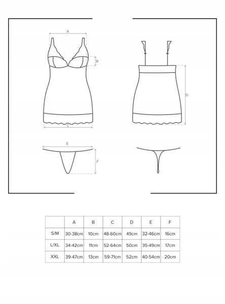 Nocna koszulka i stringi 853-CHE-2 marki Obsessive zdjęcie 5