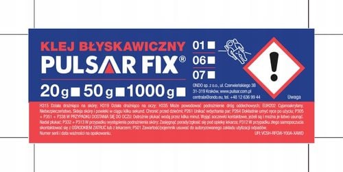 KLEJ CYJANOAKRYLOWY Z AKTYWATOREM GĘSTY SEKUNDOWY PULSAR 1000 g + 150 ml na Arena.pl