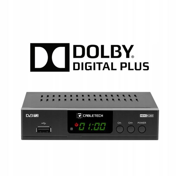 Tuner dekoder TV DVB-T2 H.265 HEVC USB Cabletech zdjęcie 5