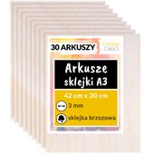 Płyta sklejka do cięcia laserem 3mm A3 x 30 sztuk