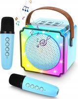 ZESTAW DO KARAOKE DLA DZIECI 2 MIKROFONY PREZENT PRZENOŚNY KOLOROWE