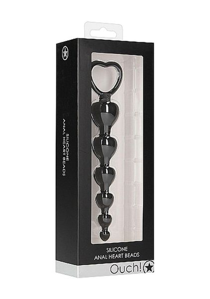 Anal Heart Beads - Black zdjęcie 2