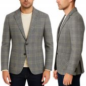 Marynarka męska biznesowa w kratę modna jednorzędowa marynarka