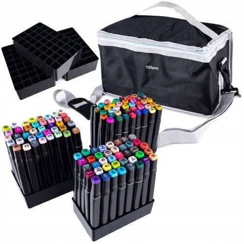 MARKERY ALKOHOLOWE FLAMASTRY MAZAKI PISAKI DWUSTRONNE Torba PREMIUM SET na Arena.pl