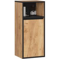 Szafka łazienkowa wisząca VAMI 35 cm 1 drzwi 3 półki - dąb craft czarny
