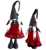 SKRZAT KRASNAL GNOM ŚWIĄTECZNY Z WARKOCZAMI DEKORACJA DZIEWCZYNKA