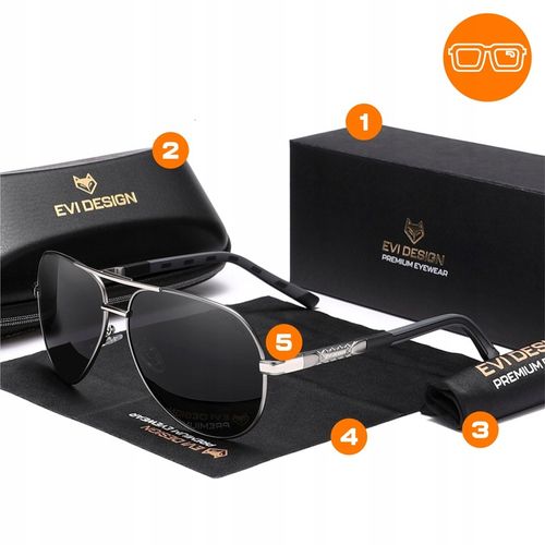 OKULARY PRZECIWSŁONECZNE męskie AVIATOR POLARYZACYJNE PILOTKI UV400 + na Arena.pl