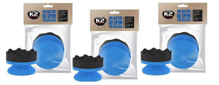 K2 APLIKATOR GĄBKOWY DO OPON, DRESINGU PLASTIKÓW zdjęcie 1