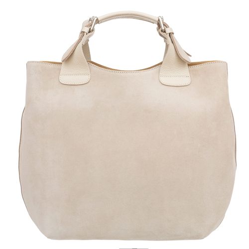 VERA PELLE torebka damska zamszowa shopper duża z paskiem V680 brązowa na Arena.pl