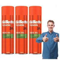 Gillette Fusion 5 Sensitive Żel Do Golenia 200 ml x3