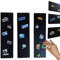 Czarna tablica magnetyczna na magnesy pamiątkowe LOFT 80x22cm Zestaw