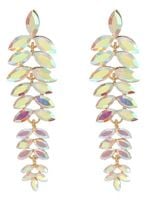 WIELOKOLOROWE kolczyki kolorowe listki złote LUSTRZANE do sukienki na lato