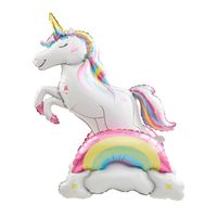 Balon foliowy stojący Jednorożec i tęcza, 52x94x43cm