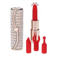 Dyskretny Mini Wibrator W Szmince Z 4 Końcówkami, Usb - Loveline Candy