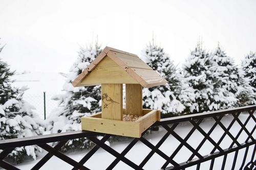 ECO Karmnik Dla Ptaków XXL+ DREWNIANY Solidny DIY Łatwy Montaż BUDKA na Arena.pl