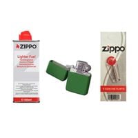 zestaw zippo benzyna kamienie + zapalniczka benzynowa gentelo zielona