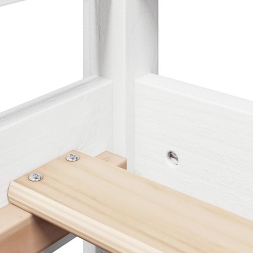 Łóżko dzienne z daszkiem, białe, 80x200 cm, lite drewno sosnowe na Arena.pl