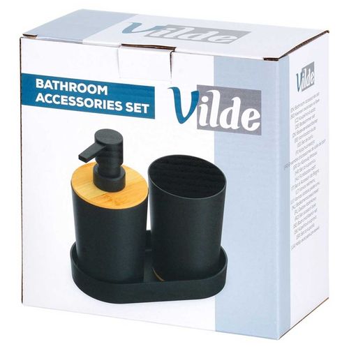 zestaw łazienkowy dozownik mydła i kubek 567019 czarny na Arena.pl