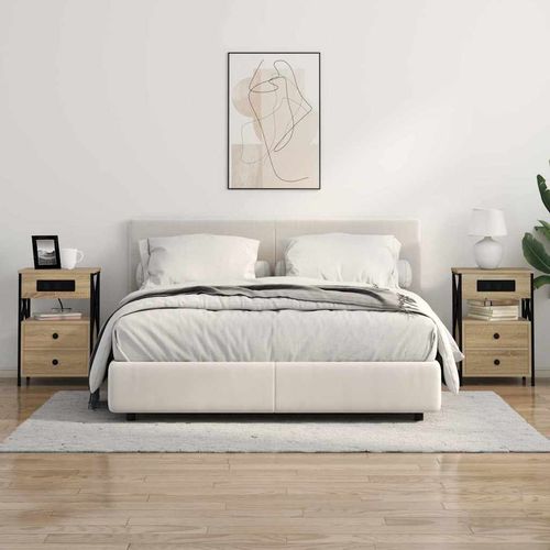 Nocna szafka z stacją ładującą Dąb Sonoma 40 x 31 x 60 cm na Arena.pl