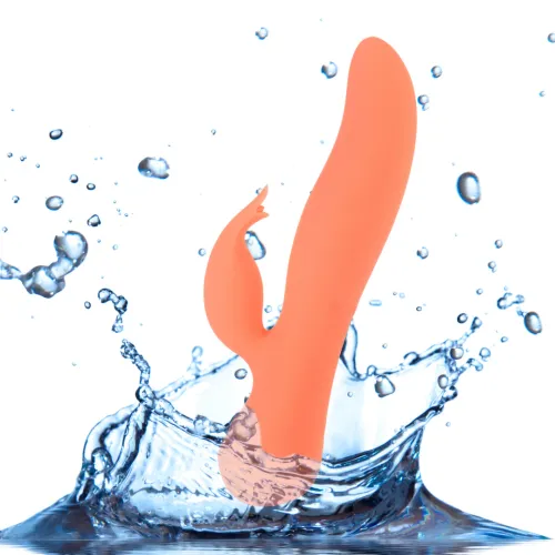 swan blossom pomarańczowy - wibrator dwusilnikowy silikonowy usb na Arena.pl