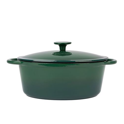 GĘSIARKA Z POKRYWKĄ OWALNA ŻELIWNA EMALIOWANA KONIGHOFFER ZIELONA 4 L na Arena.pl