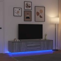 Szafka RTV z oświetleniem LED Szara Sonoma 193,5x41x50 cm