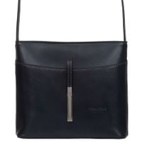 VERA PELLE torebka skórzana listonoszka z paskiem V159 grafitowa