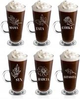 Zestaw komplet Szklanek latte z grawerem PREZENT