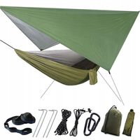 DUŻY HAMAK KEMPINGOWY, PODWÓJNY HAMAK PODRÓŻNY Z MOSKITIERĄ I BALDACHIMEM