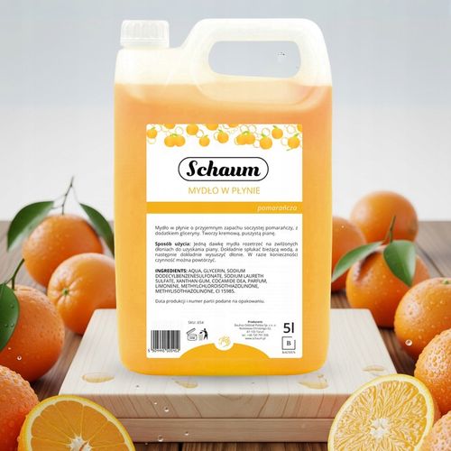 MYDŁO W PŁYNIE do rąk Wydajne Orzeźwiające Pomarańczowe Zapas Baniak 5L na Arena.pl