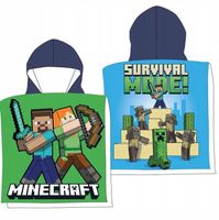 Ręcznik okrycie kąpielowe z kapturem dla chłopca Minecraft Steeve creeper