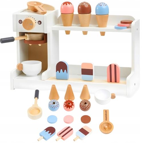Drewniana Kawiarnia Lodziarnia Z Ekspresem Do Kawy Zabawka Dla Dziecka na Arena.pl