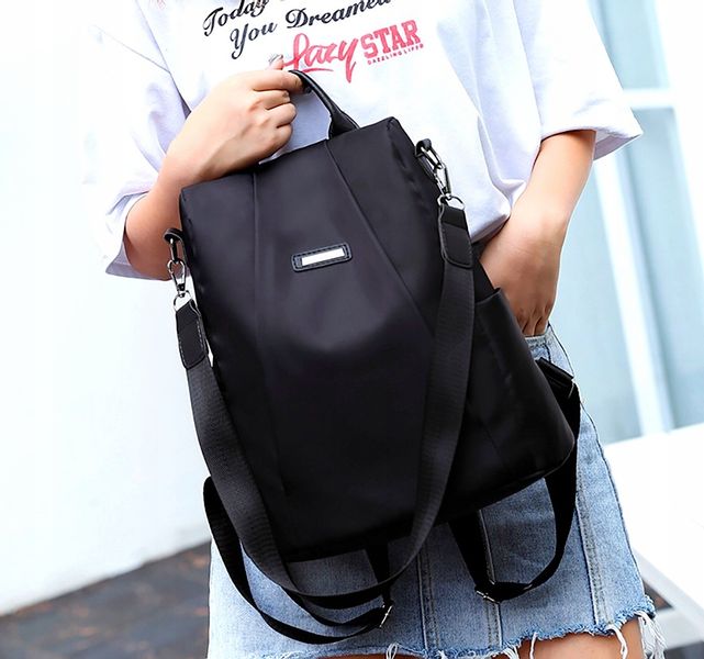 Plecak Damski Czarny Wodoodporny 2W1 Pojemny Torba zdjęcie 10