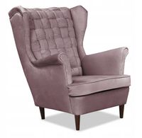 Fotel uszak Carol skandynawski Family Meble LILIOWY brudny róż różowy