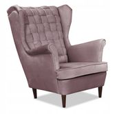 Fotel Uszak LILIA mocna tkanina PLECIONE oparcie