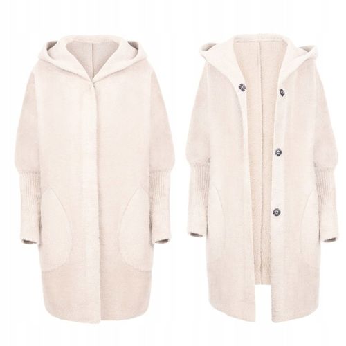 PŁASZCZ ALPAKA KAPTUR WEŁNA OVERSIZE KOLORY na Arena.pl