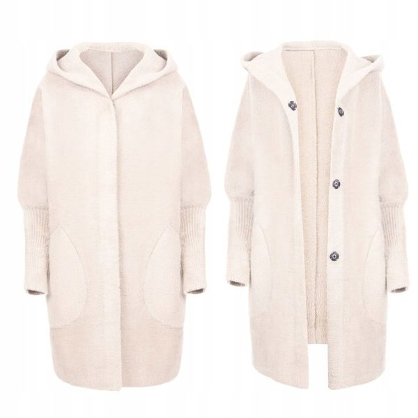 PŁASZCZ ALPAKA KAPTUR WEŁNA OVERSIZE KOLORY zdjęcie 10