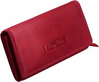 Skórzany PORTFEL DAMSKI Miękka PORTMONETKA ZAMEK Pakowny POJEMNY Skóra