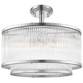 Lampa sufitowa SERGIO C0528-05H-F4AC okrągła klasyczna szklana srebrna