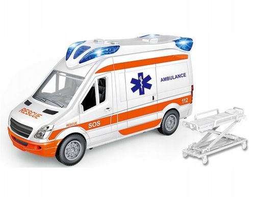 AUTO KARETKA POGOTOWIA AMBULANS ŚWIATŁO NOSZE OTWIERANE DRZWI GUMOWE KOŁA na Arena.pl