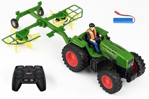 TRAKTOR ZDALNIE STEROWANY DLA DZIECI CIĄGNIK RC Z ZGRABIARKĄ + AKUMULATOR na Arena.pl
